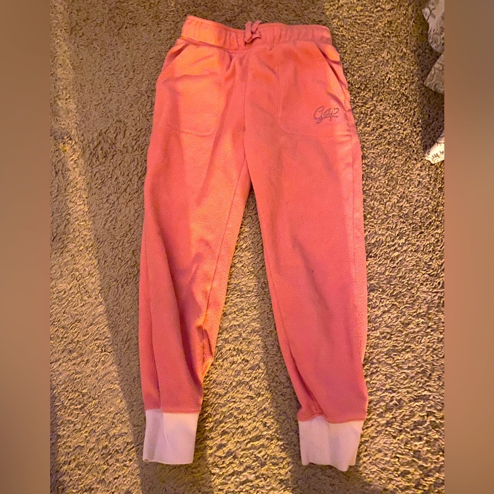 Gap Kids Girls size medium(8) Peach fleece jogger style Sweatpants